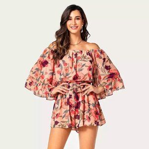 Floral 3/4 Sleeve Romper
